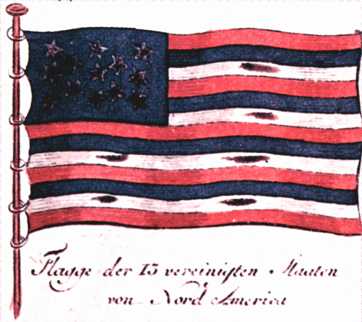 Hand colored flag in Sprengel's Year Book